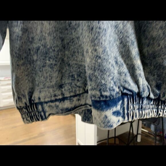 American signature vintage 80s acid wash denim bomber jacket size medium. - Picture 9 of 11